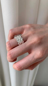 Silver daisy open ring