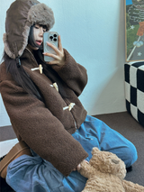 TEDDY CURLY🤎CUTIE PETIT ZIP UP 🤎🧸🐏3COLOR