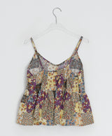 Mio Vintage Patchwork Bustier Sleeveless Blouse