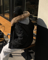 [ORIGINAL] POE Fur Hood 2-Way Zip-Up Hoodie