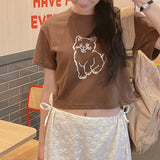 Pixel Meow Short-Sleeved Cropped T-shirt