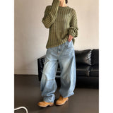[Unisex] カーブダーツワイドデニムパンツ