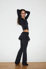 Petite flare pants - black