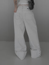 Mobel Snap Roll-up Cotton Pants