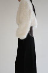 Crop fur jacket
