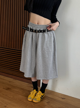 [Unisex] ベルト付きスウェットバミューダパンツ(3color)