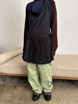  halter pleats layered dress