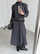 mui tie 2way blouse (2color)