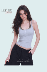 Lady Double Layered Sleeveless T-Shirt