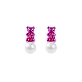 Petit Bear Pearl Earrings_Pink