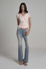 Afternoon Tea Ribbon Frill Top, Pink