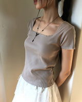[MADE] Etro Lace V-Neck Short Sleeve T-shirt