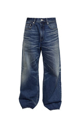 Straight Washed Blue Jeans