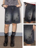 レトロディストレスウォッシュドストレートデニムパンツ
