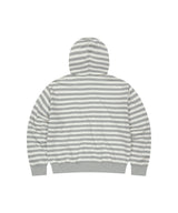 STRIPE BASIC LOGO ZIP-UP HOODIE_GREY