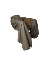 RELABEL Spatial Relations (Multi-Layered) Jacquard Stripe Drapey Loose-Fit Pleated Curved Sword-Cut Trousers