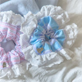 Lace scrunchie_sky