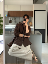 No-Mace Back Banding Two-Tuck Linen Wide Pants
