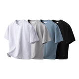 LMN メグワッフルカットセミクロップ半袖Tシャツ (4 colors)