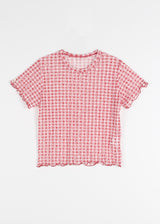 LACE CHECK TEE