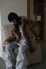 Leopard fur coat jacket
