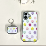 [MADE][Glossy Glass Silver Bumper Case] ドット Palette Dot