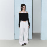 (3rd reorder) shirts layered off shoulder top - brown