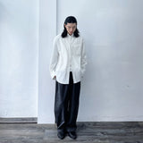 Curved Drawstring Linen Trousers
