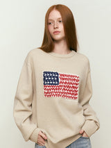CHERRY USA GRAPHIC KNIT [BEIGE]