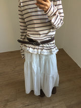 Lace Frill Hem Long Sleeve (3color)