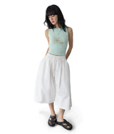 Flower Print Boat Neck Crop Tank Top
