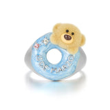 13DE MARZO Donut Bear Ring Silver