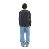 Sports Dept Logo Piping Nylon Pullover - Black