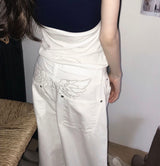 [ silver angel🩶 ] fair wing over cotton wide pt