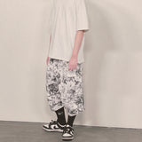tiedye capri cargo shorts_white