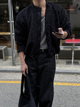 Slub strip denim pants