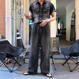 LMN Cool Linen Western Denim Set-up Pants (2 colors)