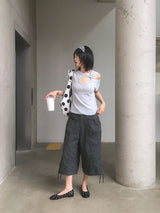 TWIST HOLE HALF TEE (4color)