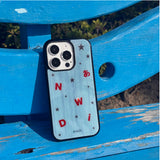 【MADE】Retro tokyo Smoky blue iPhone case [Glossy Glass/Magsafe]