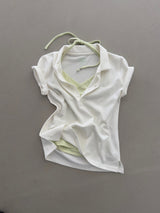 ダンシングオーキッド スタンダード スリムフィット PK Tシャツ (ivory) 2サイズ