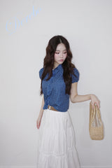 Cotton Punching Banded Waist Long Skirt