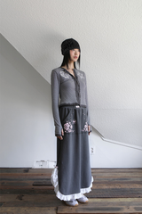 ROSE N STAR POCKET LONG SKIRT CHARCOAL