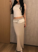 Jelly Shirring Long Skirt