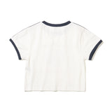 SunFlower Crop Ringer T-Shirt_White