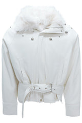 Faux Fur Puffer Biker Jacket