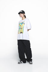 25SS REAL ALIEN FUZZY RABBIT SHORT SLEEVE T-SHIRT WHITE