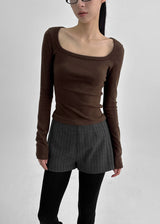 [MADE] Shrinny Square Neck Long Sleeve T-shirt
