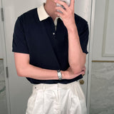 [Premium] LMN Cella Coloring Collar Short-Sleeved Knitwear (4 colors)