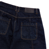 25SS ZIPPER DETAIL DENIM SHORT PANTS DARK BLUE