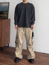 Muted Stripe Pigment T-Shirt (3color) (No.1004)